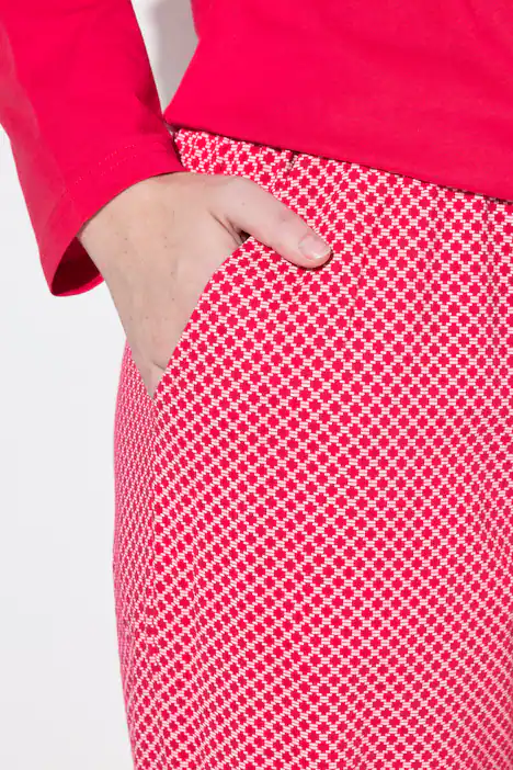 Pyjama, Muster, Rundhals, Langarm, magenta