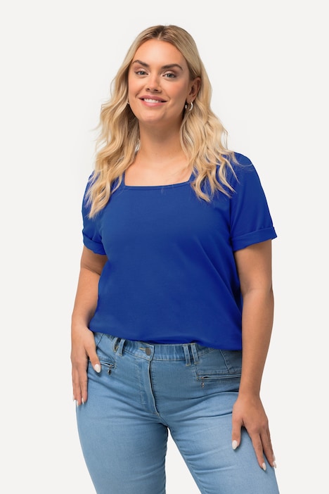 T-Shirt, A-Linie, Carree-Ausschnitt, Halbarm