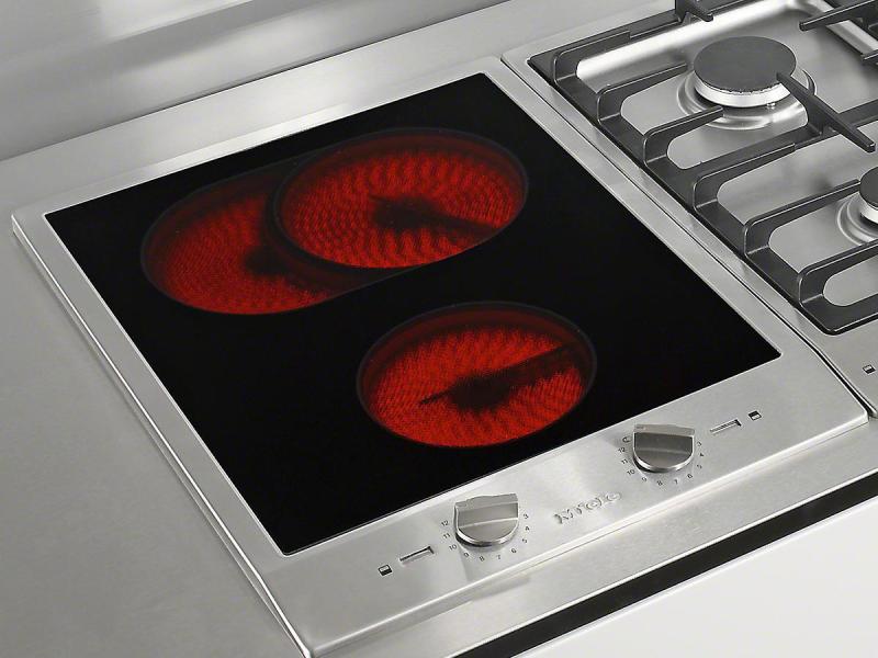 Miele Glaskeramik-Kochfeld CombiSet CS 1122E Edelstahl Glaskeramik-Kochfeld mit 2 Herdplatten