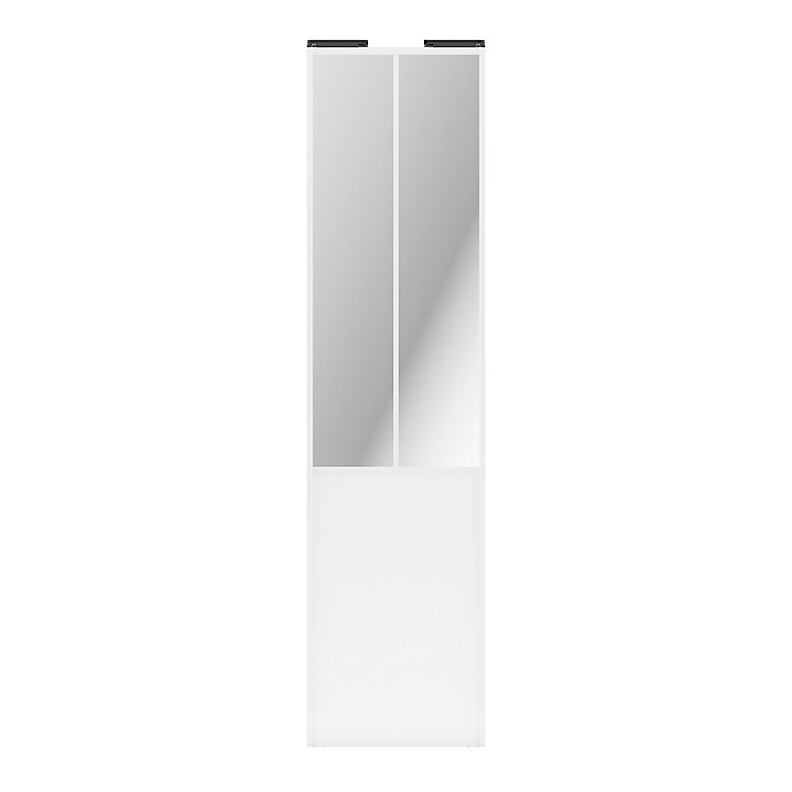 Porte de placard coulissante atelier blanc profil blanc GoodHome Arius H. 248,5 x L. 61.2 cm + amortisseurs