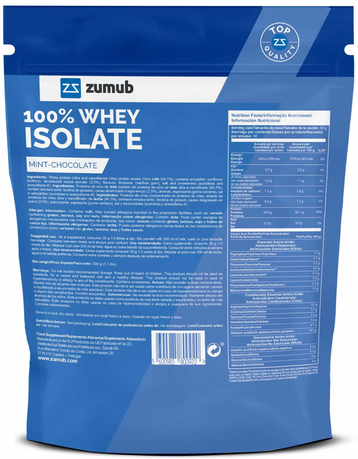 Zumub 100% Whey Isolate 30g