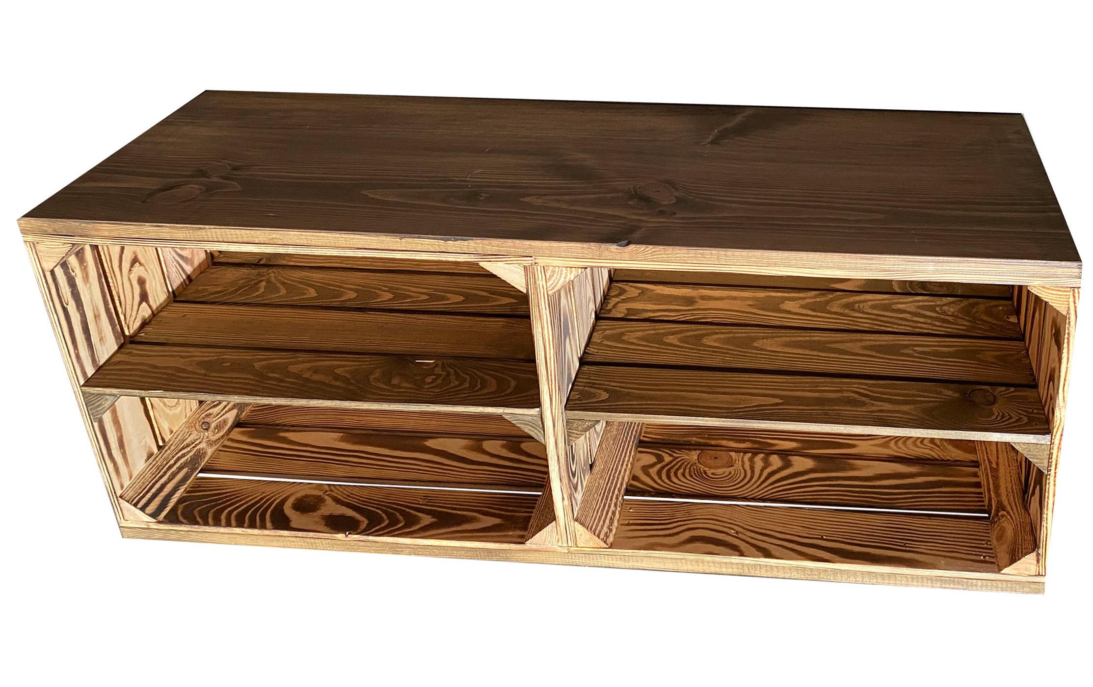 Regal auf Rollen Vintage, Braun geflammt, 100 x 50 cm<br>Vintage Regal auf Rollen