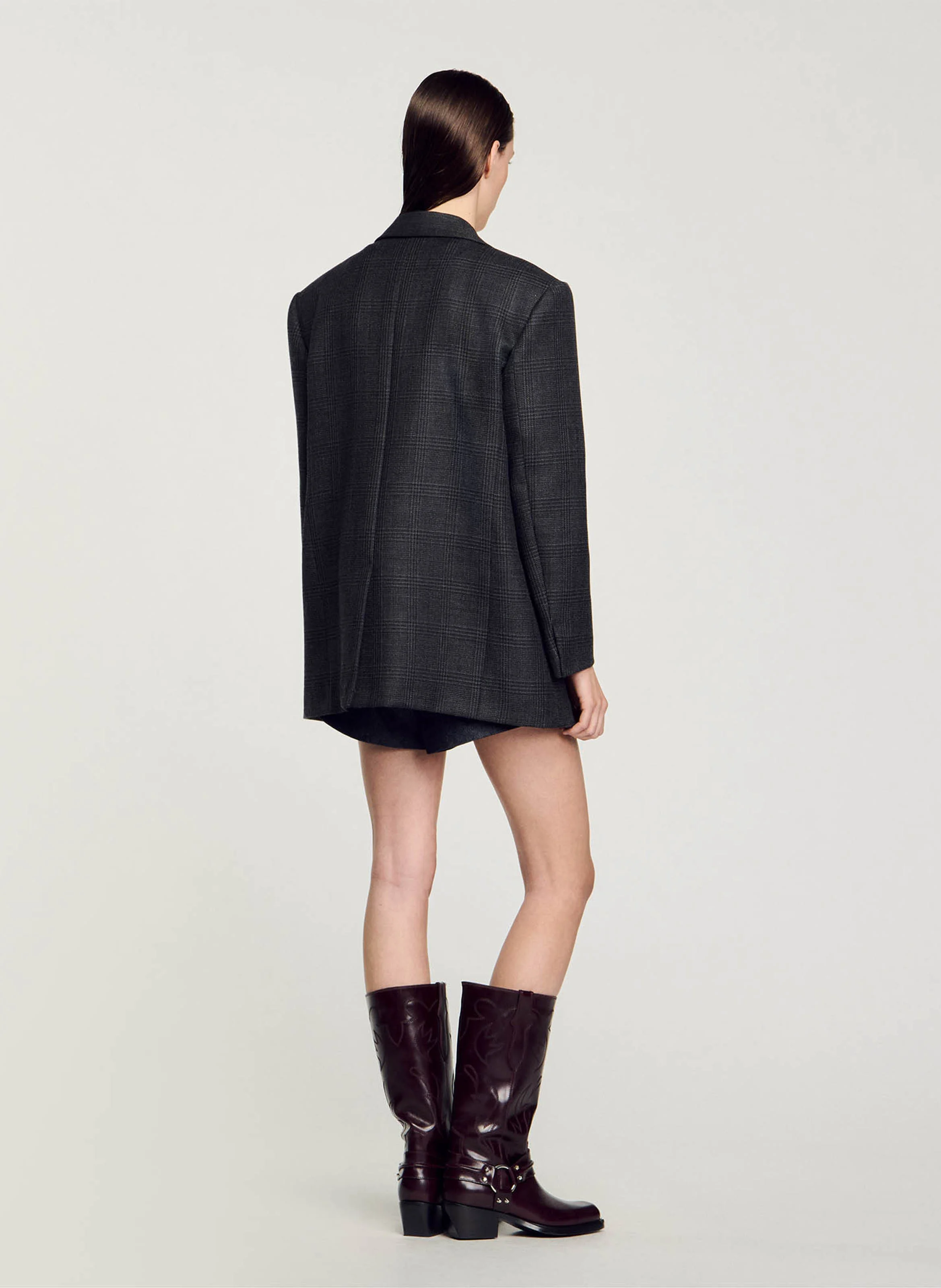 Veste tailleur ample en laine | Gris