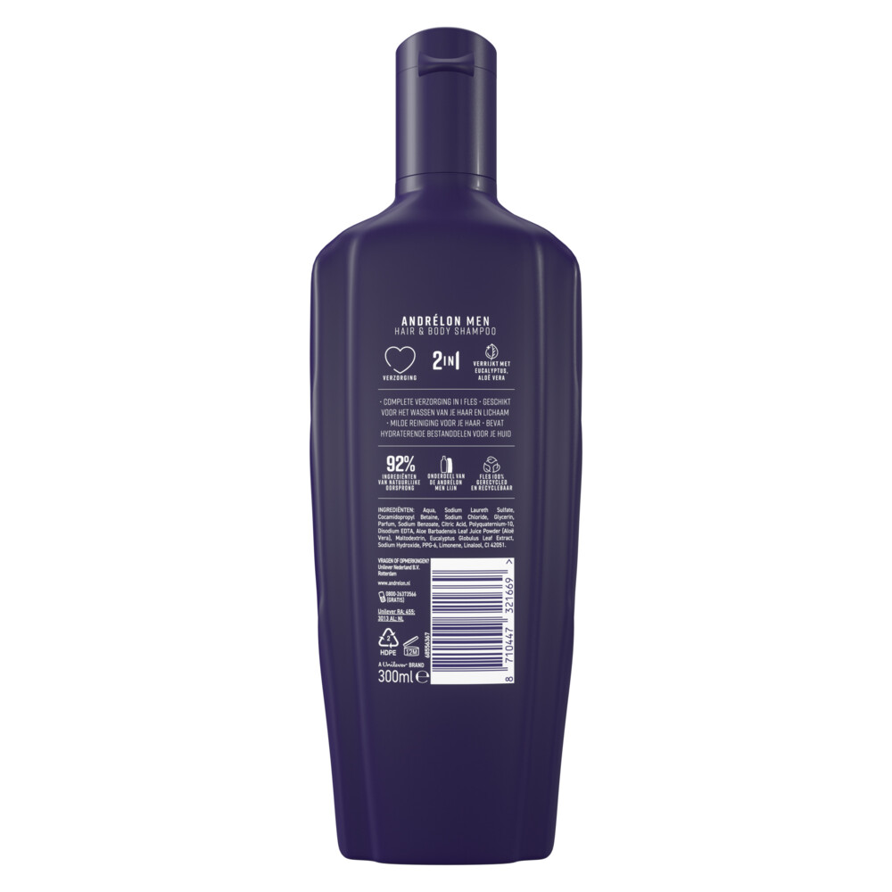 Andrelon Shampoo Hair & Body For Men300 ml