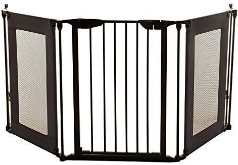 Dreambaby - F2060BB Denver - Deurbeschermingsrooster - Zwart - 3 Panelen - Geschikt voor 85,5-200 cm