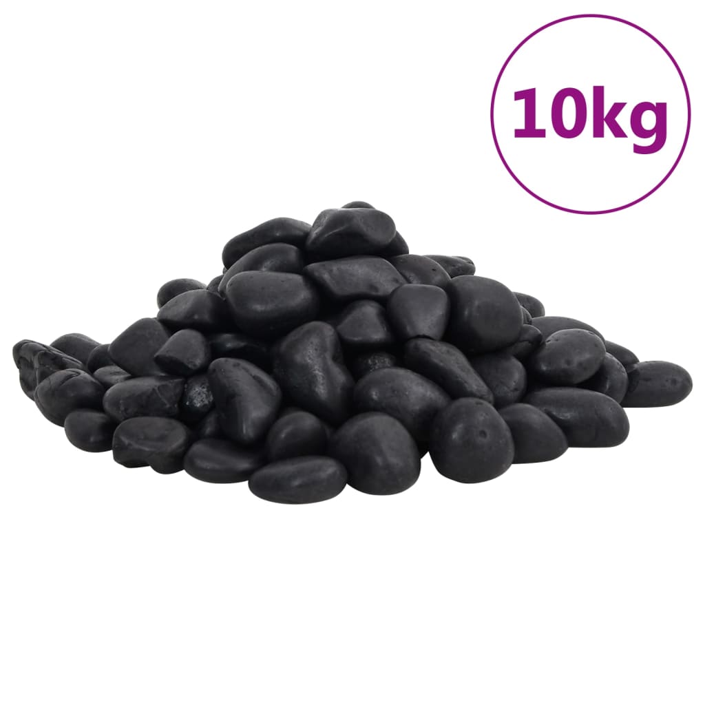 vidaXL Pedras pretas polidas 10 kg 2-5 cm