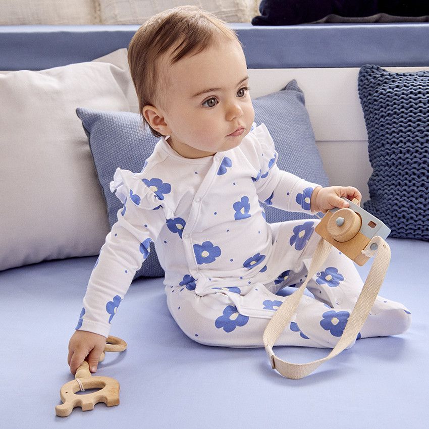 Lot de 3 dors-bien floraux pour bébé fille avec ouvertures différentes selon l'âge - Blanc