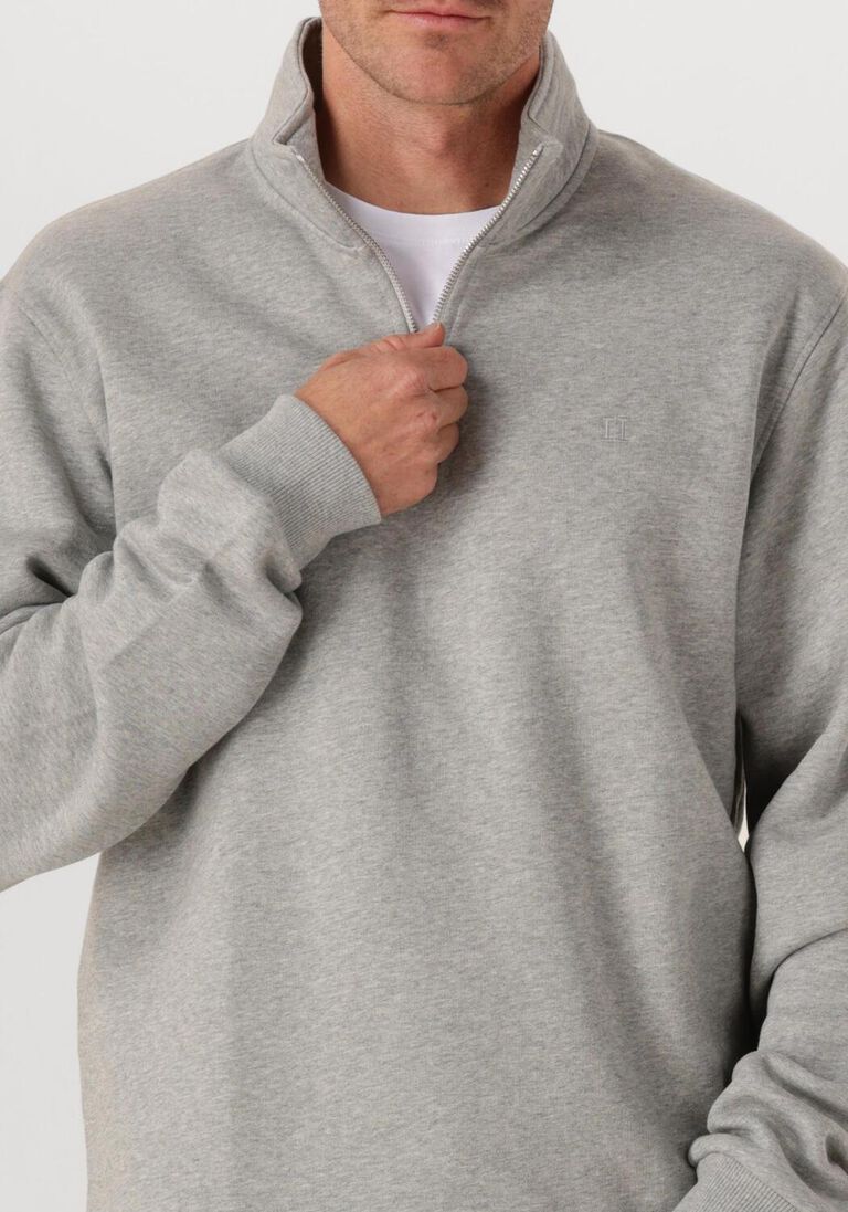 lichtgrijze les deux trui norregaard tonal half-zip sweatshirt