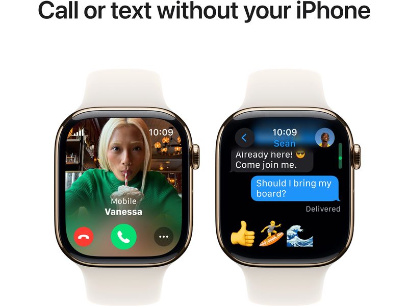 Apple Watch Series 10 46 mm LTE Titanium Gold Sport Polarli Eine glatte Zehn
