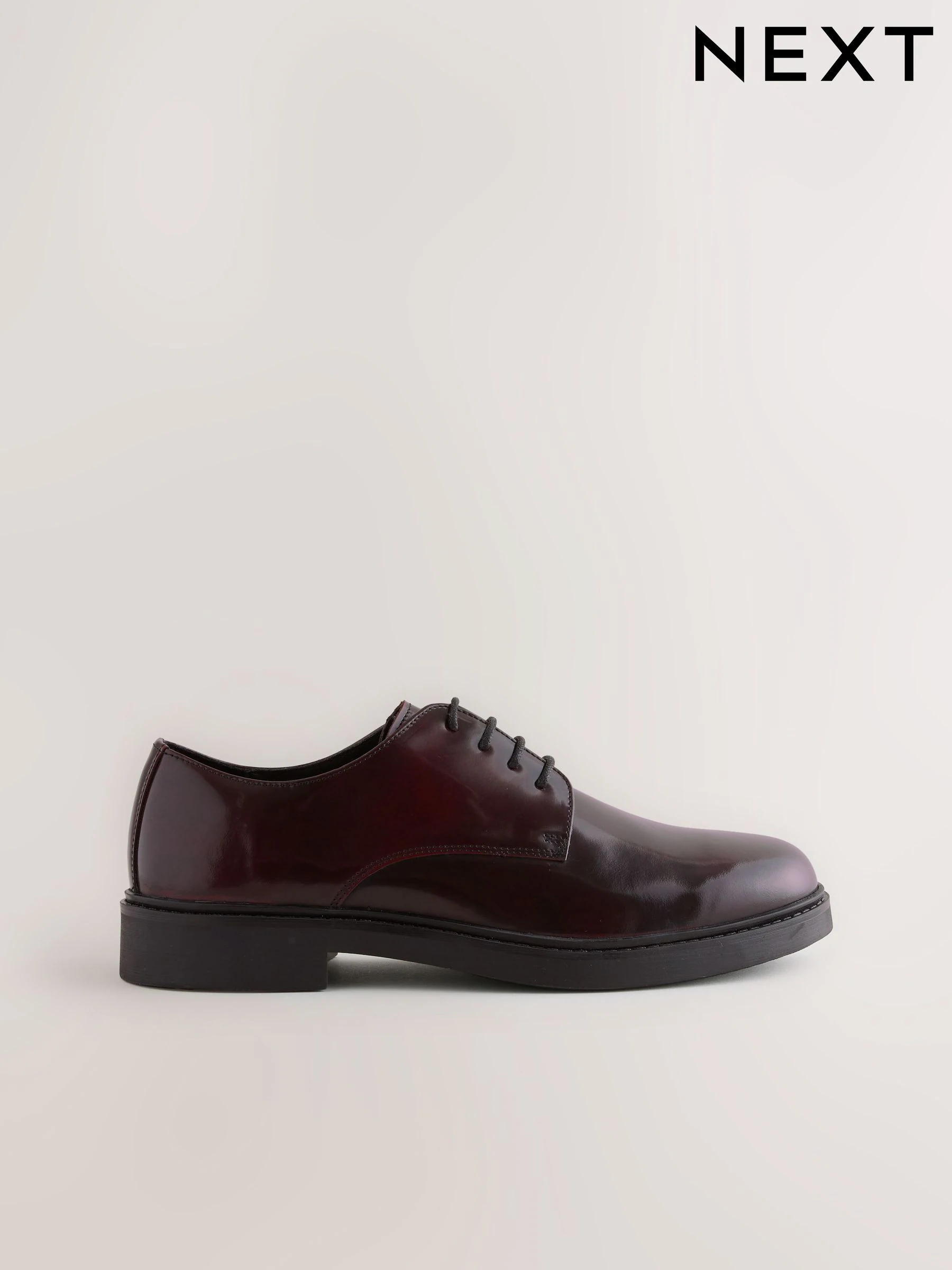 Bordeauxrood - Hi-Shine Leather Derby Shoes