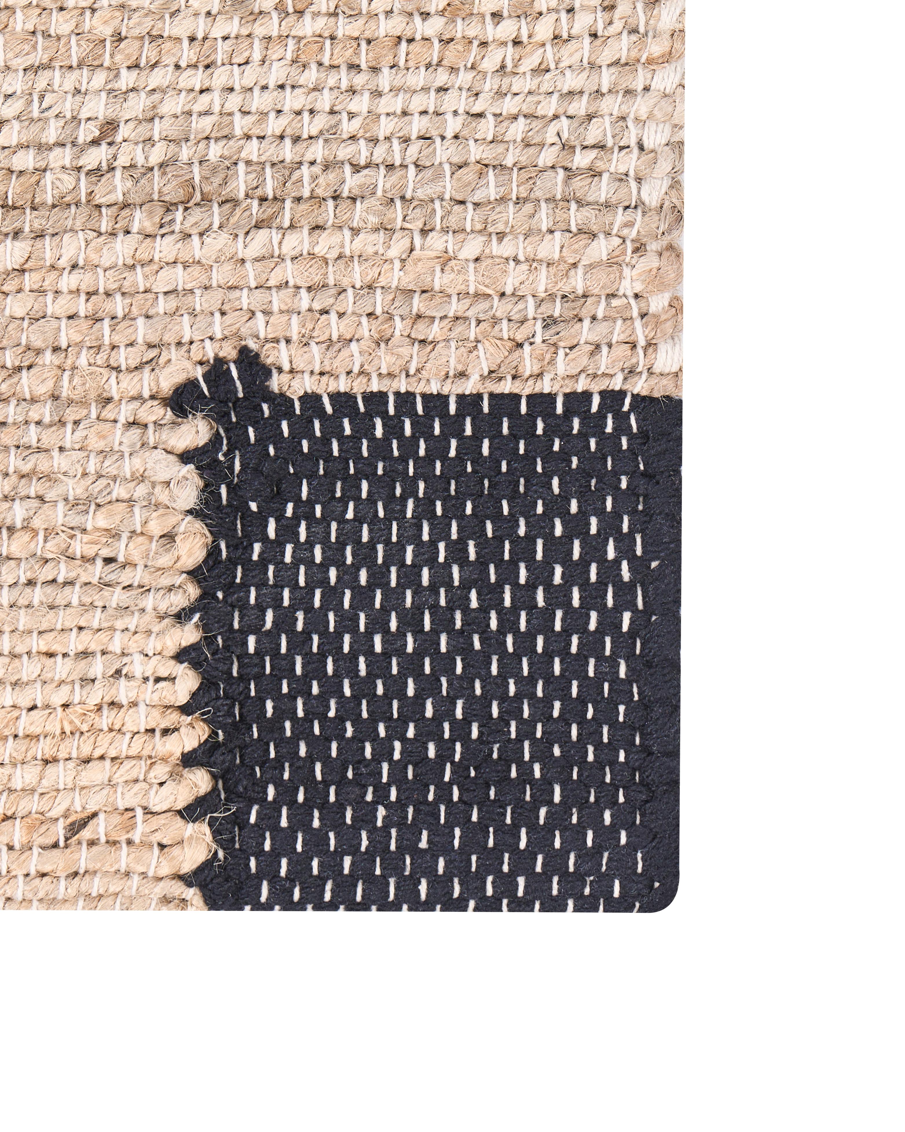 Vloerkleed AMRAVATI Zwart/beige 160 x 230 cm Jute