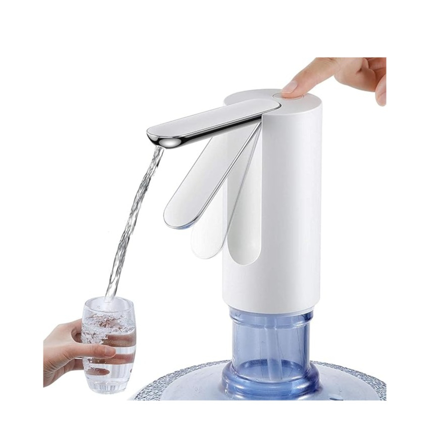 (13.5x14.5cm) Automatischer USB Flaschen Wasserspender Portabler Getränke Wasserhahn Gallonen Pumpe Dispenser - Weiss