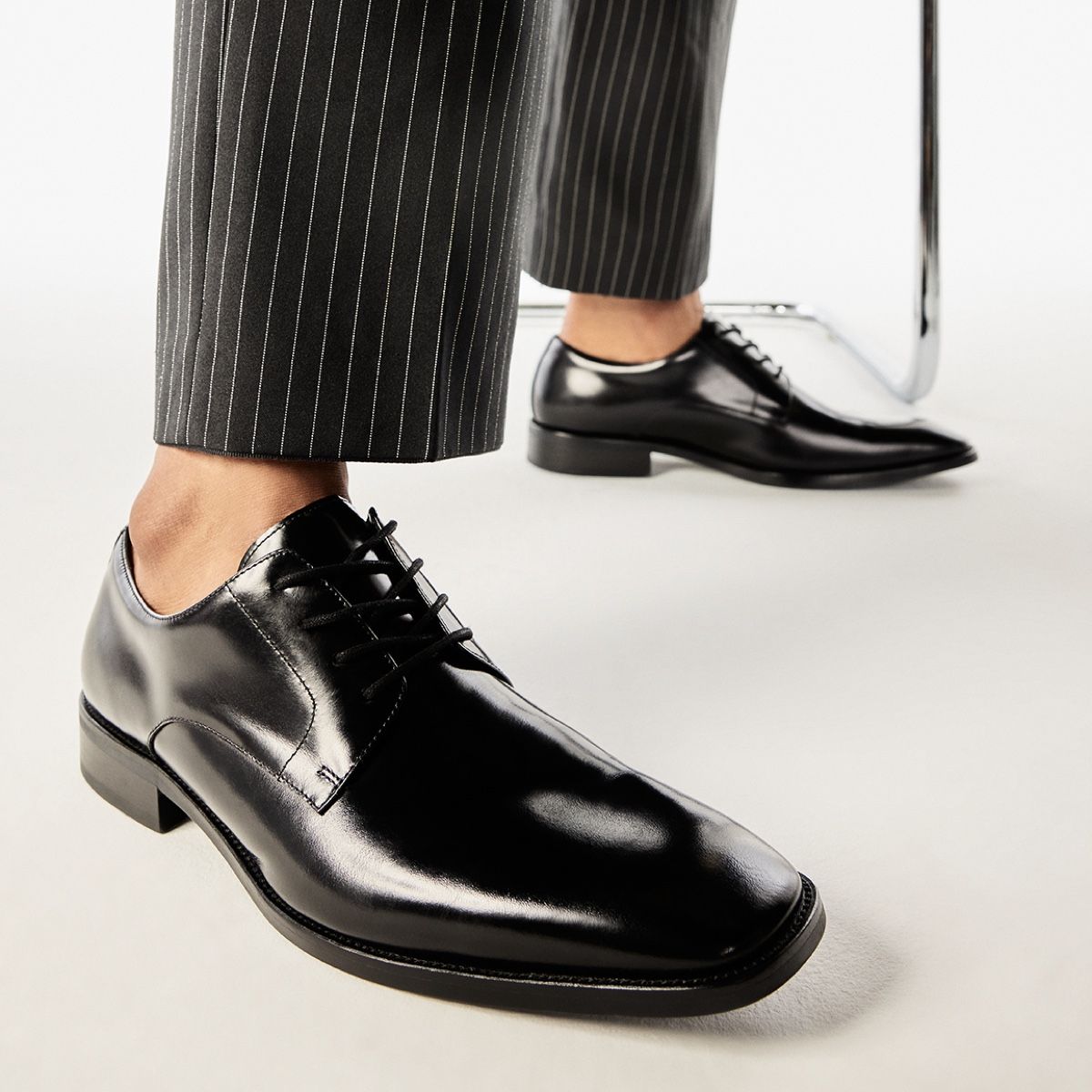 Anzio Black Men Dress Shoes