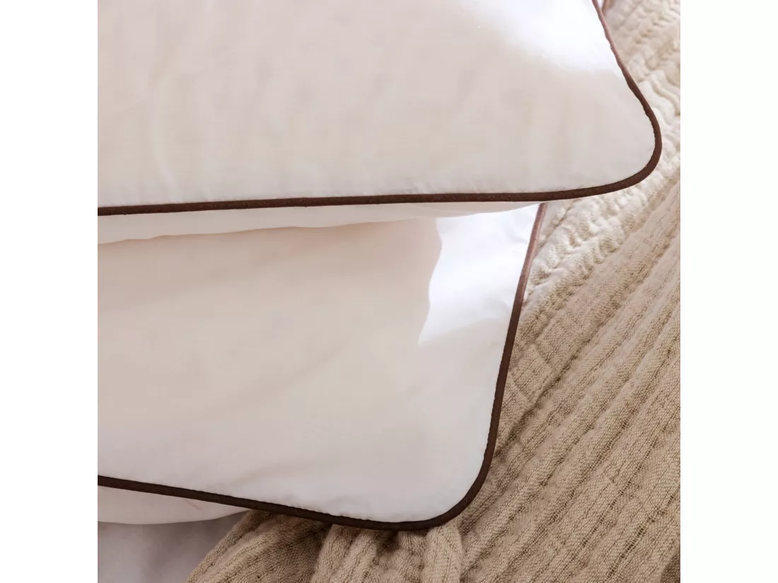 Oreiller latex naturel et taie d'oreiller percale Someo 60x60