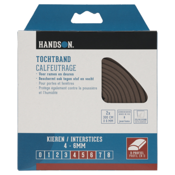 Handson tochtband D-profiel EPDM rubber bruin 3 meter 2 stuks