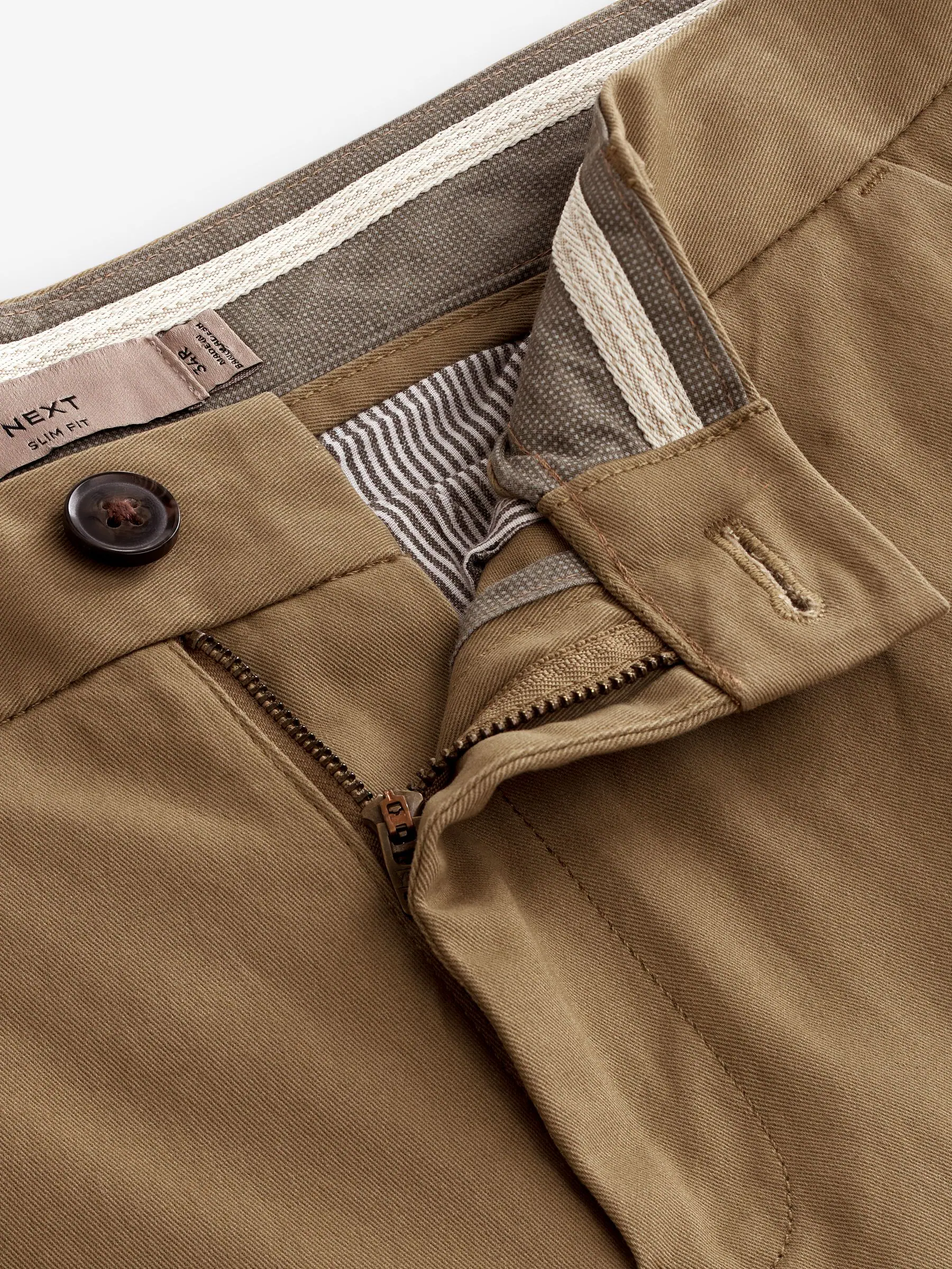 Lichtbruin - Slim Fit - Stretchy chino