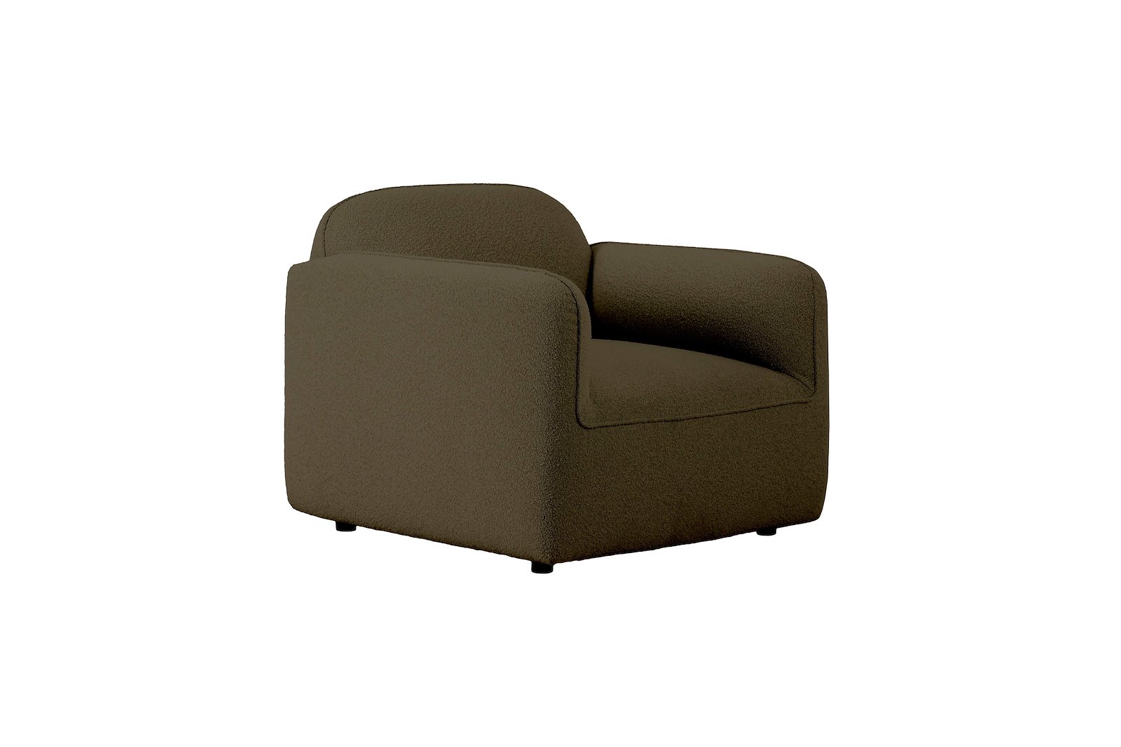 Fluff Hvilestol Tekstil Copenhagen Boucle 500 Green med sorte ben