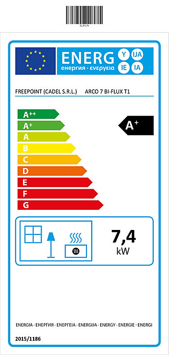 Poêle à granulés Freepoint Arco7 7kW titanium biflux