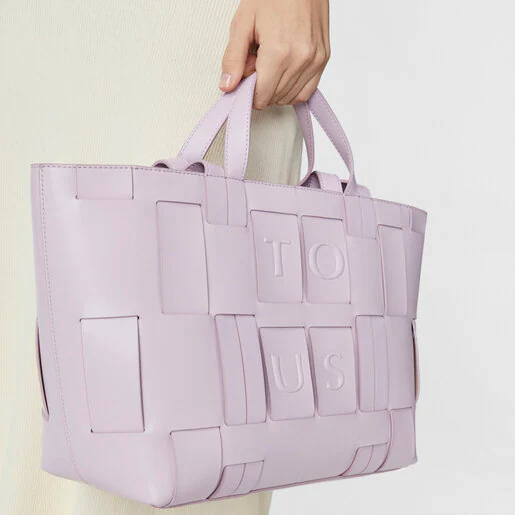Bolsa Tote Feminina TOUS em tons de malva e bege