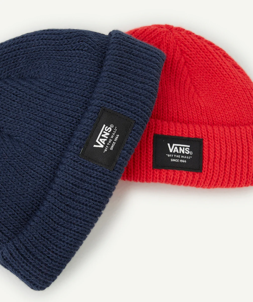 VANSLOT DE 2 BONNETS LITTLE GROM ROUGE ET BLEU