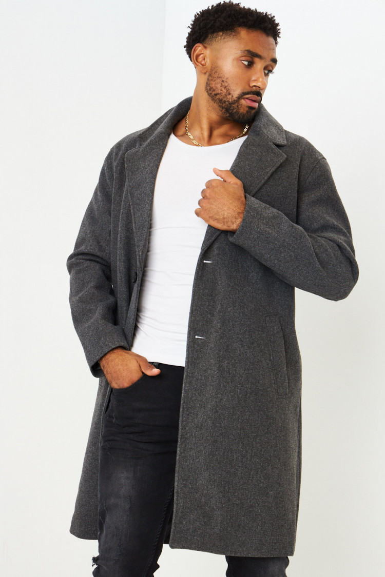 Manteau long élégant gris