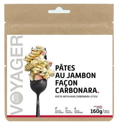 Repas Lyophilisé Voyager Pâtes au jambon façon carbonara 160g