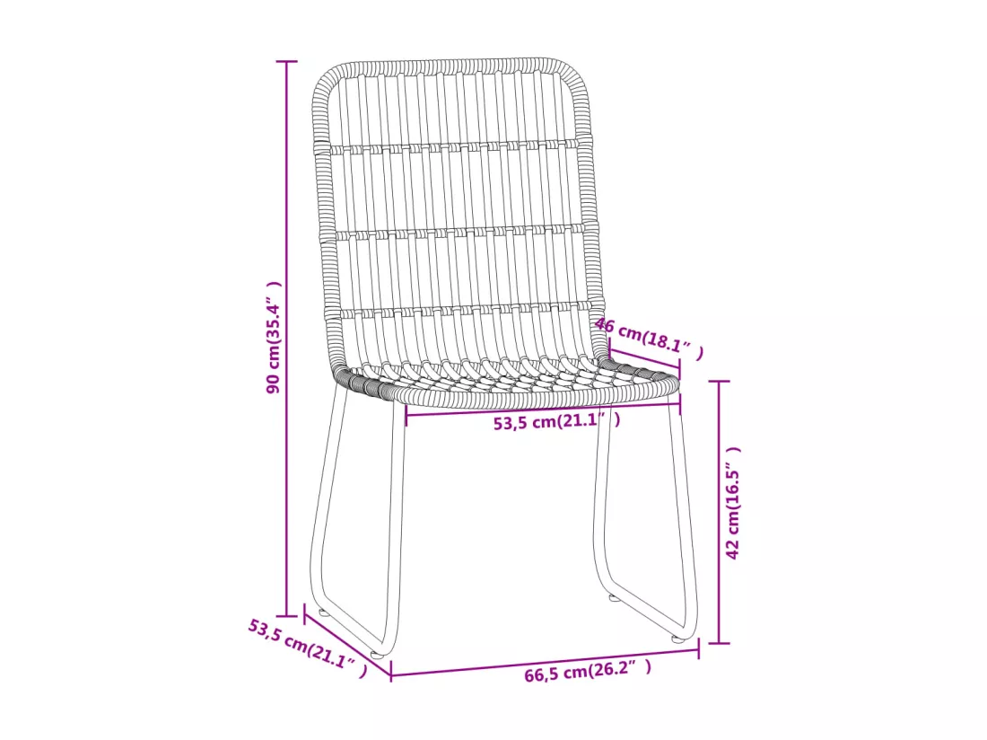 Ensemble à manger de jardin 7 pcs Noir