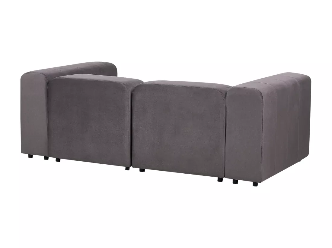 Canapé 2 places modulable en velours gris foncé FALSTERBO