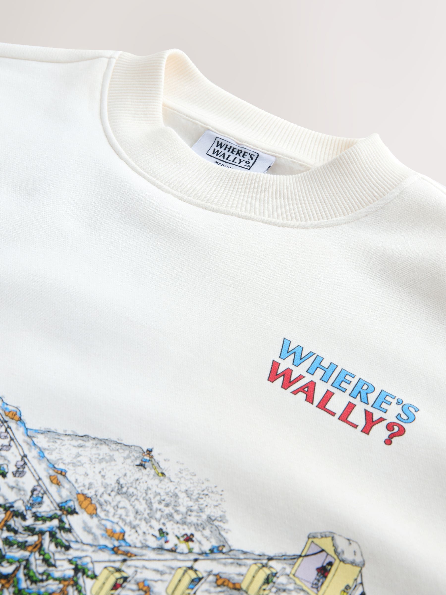 Ecru wit - Wheres Wally Christmas Licence Graphic Crew Sweatshirt