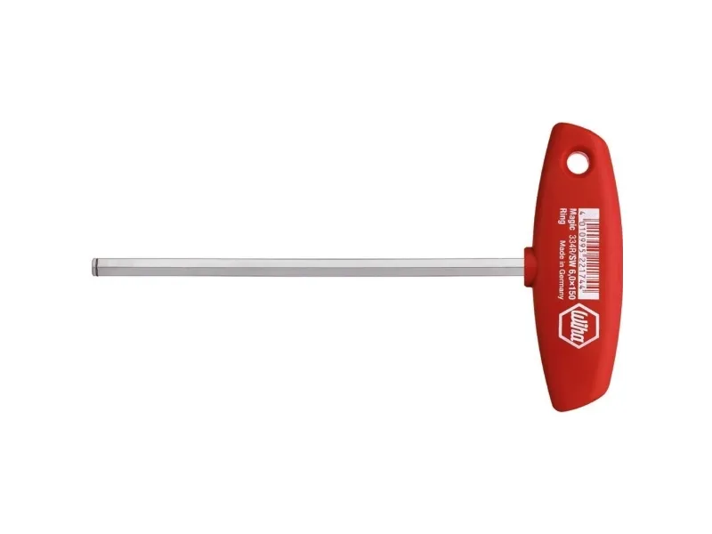 Wiha 334R, T-håndtag unbrakonøgle, Metric, 1 stk, Krom-vanadium-stål, 4 mm, 40 g