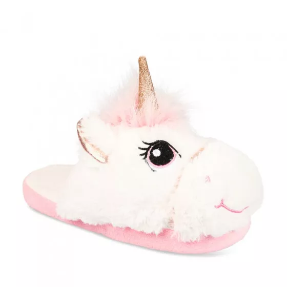 Chaussons peluche licorne BLANC LOVELY SKULL