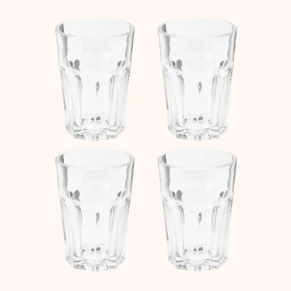OTIX Limonadeglazen Waterglazen 4 Stuks 36 cl Transparant Glaswerk Stapelbaar