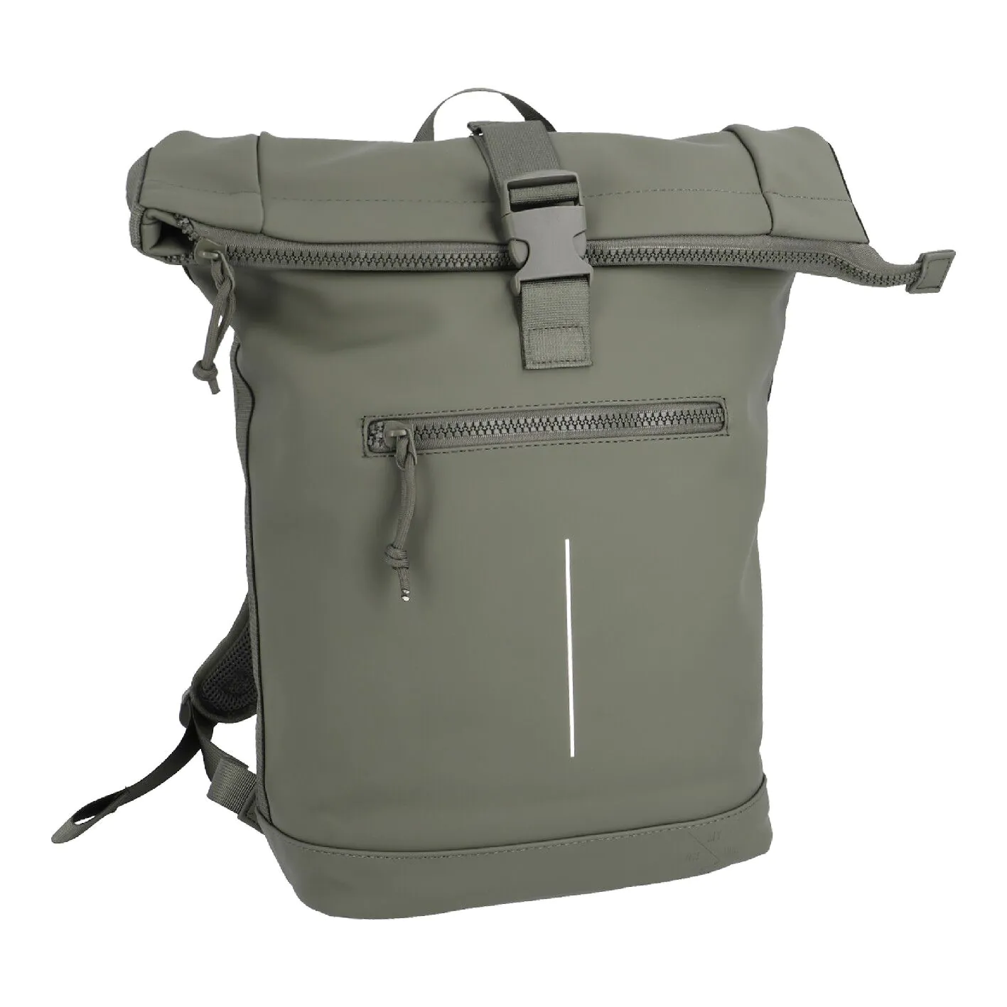 Rucksack Rolltop mit Reflektor, oliv, 16 Liter
