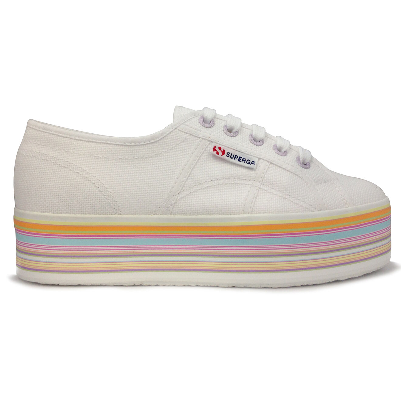 Superga Baskets Plateforme Rainbow blanc/multicolore
