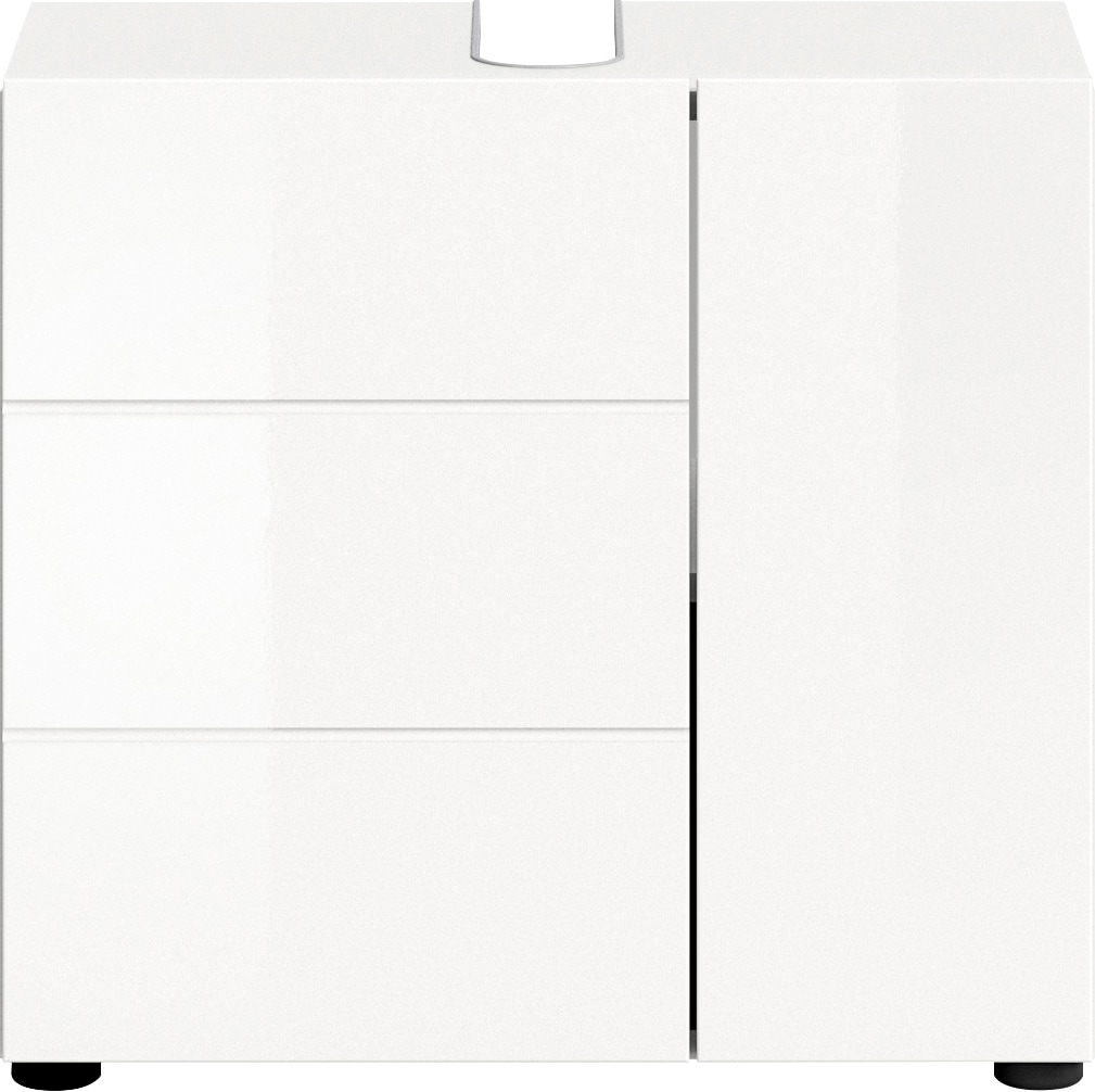 welltime Waschbeckenunterschrank »BIEL, TOPSELLER!, Breite 60 cm, 1 Tür, 2 Fächer, mit Siphonausschnitt« 1 Stk. tlg. Badmöbel, Badschrank, Schrank, Unterschrank, Bad, Badezimmer