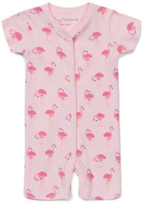 Tiny Treasure Summer Jumpsuit 2-Pack, Pink/Flamingo