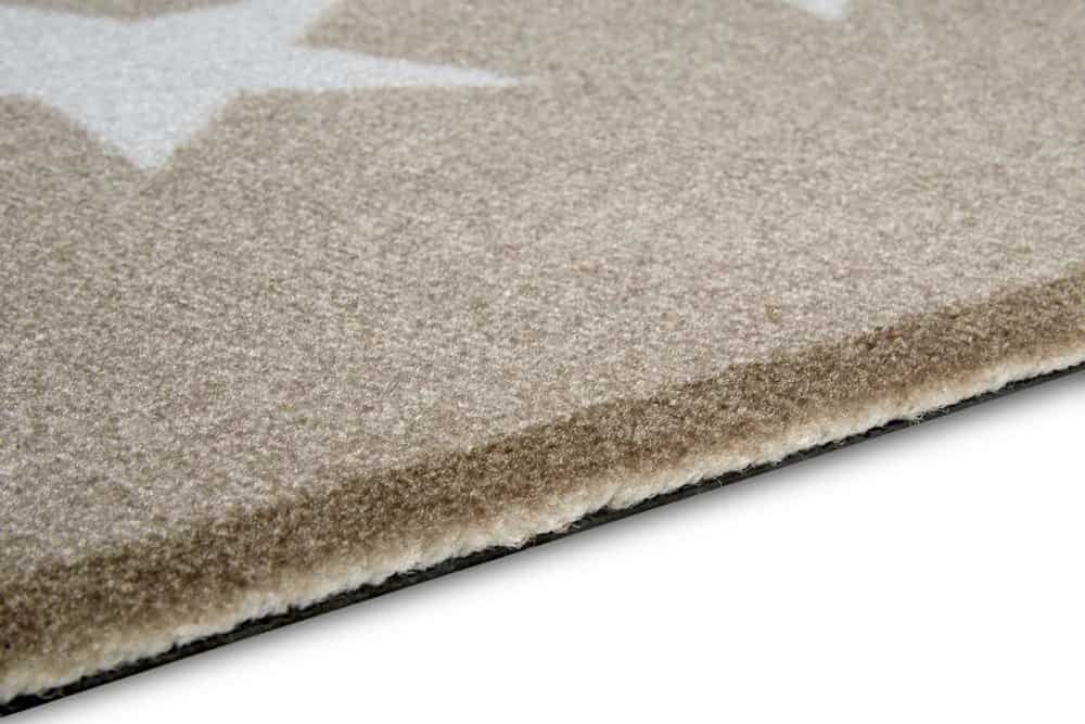 Waschbare Fußmatte STARS 70x50cm beige creme Fußabtreter mit Stern-Motiv