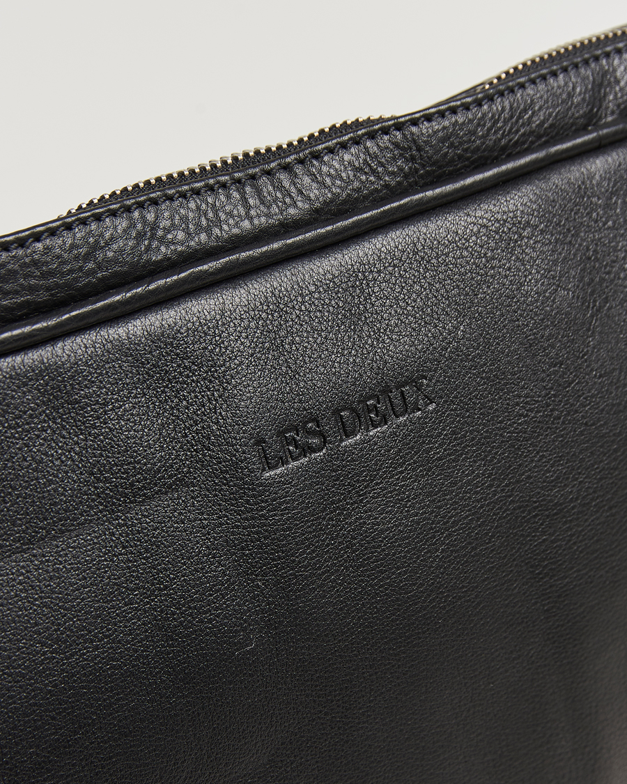 Les Deux Leather Laptop Sleeve Black