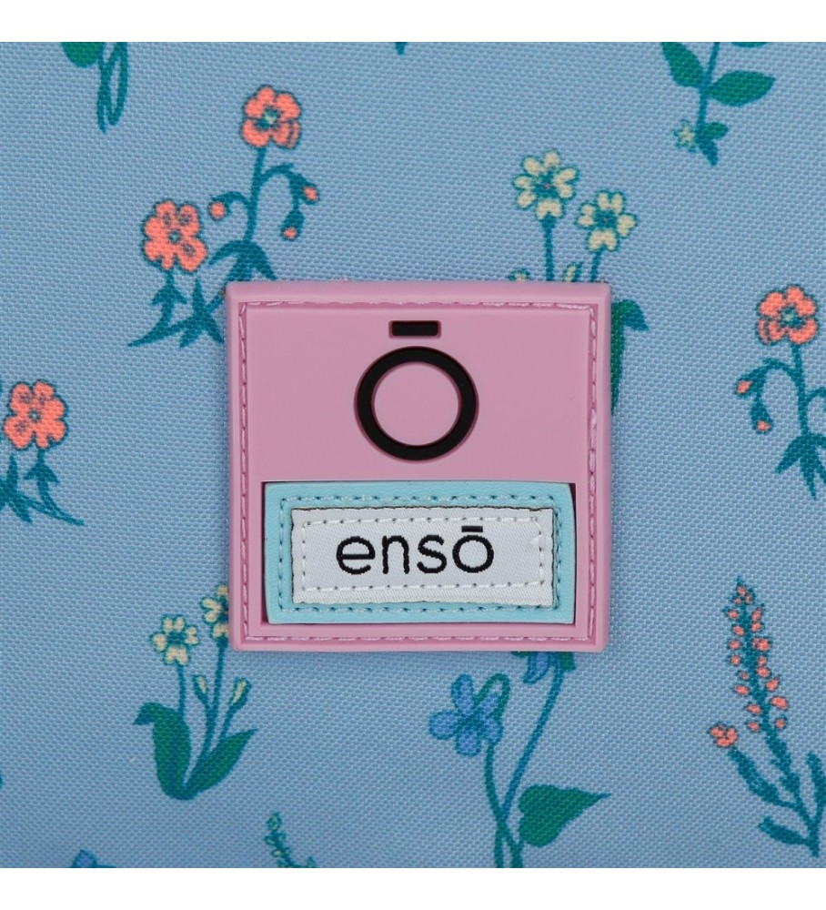 Enso Mochila EnsoWe Love Flowers doble compartimento azul, rosa