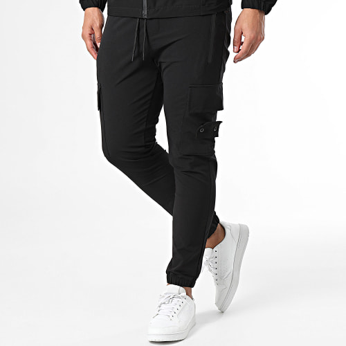 Ensemble Veste Zippée Capuche Et Pantalon Cargo Noir