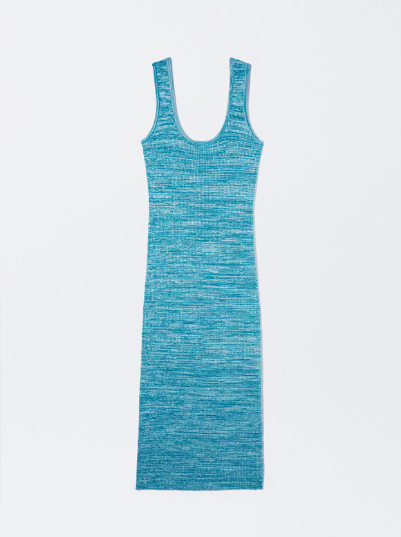 Vestido de malha ajustado - Azul