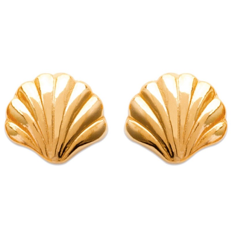 Boucles d'oreilles coquillage Plaqué OR 750 3 microns