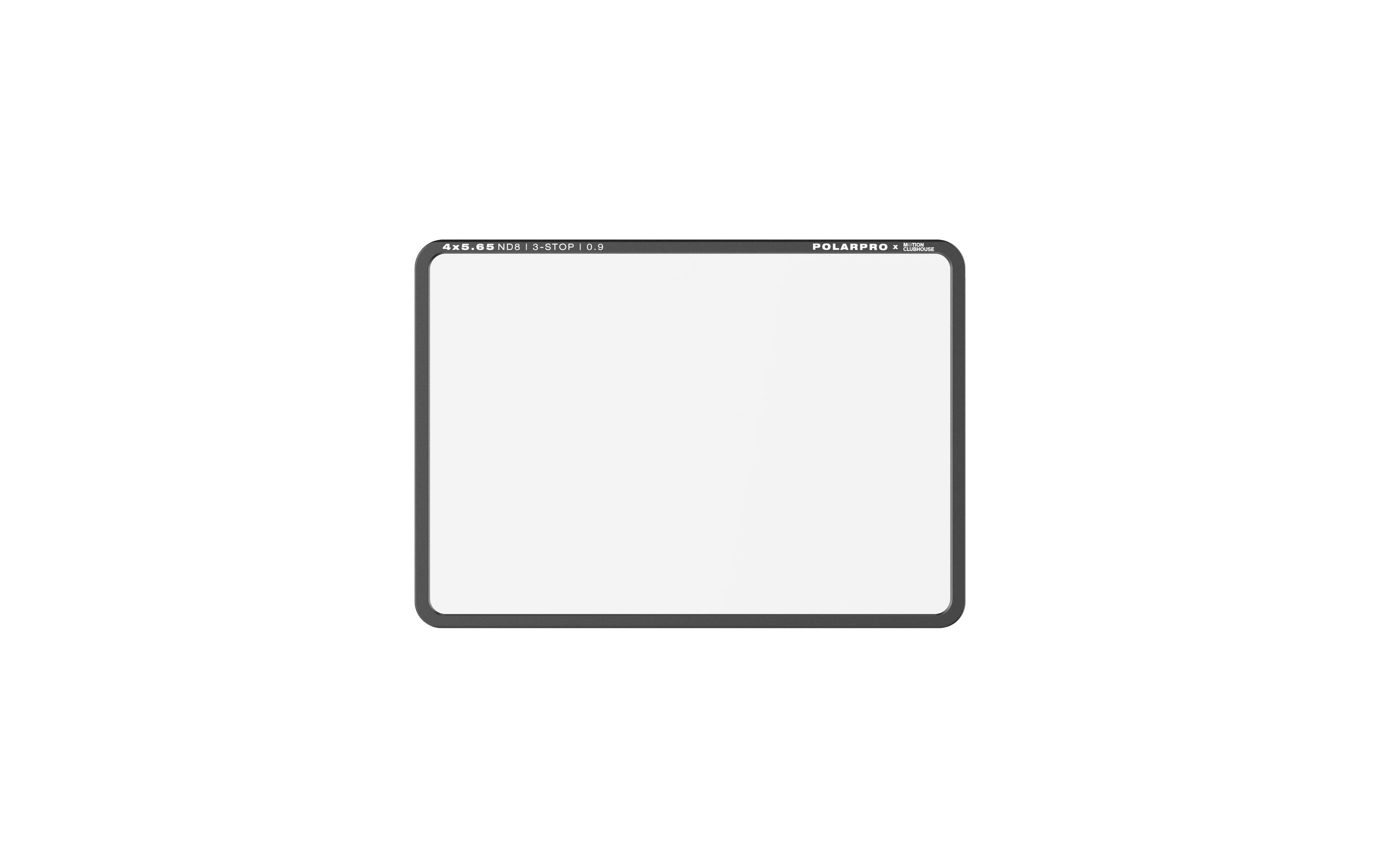 Graufilter ND8 4x5.65 Filter – Motion Clubhouse Edition<br>Vollständig ummantelte Filter mit massgefertigten CNC-Aluminium-Rahmen