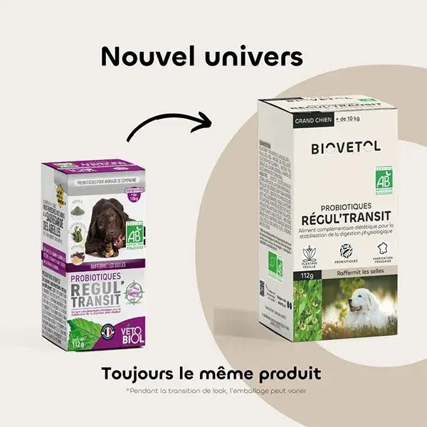 Biovetol - Poudre Régul'Transit Bio Grand Chien >10kg - 112g