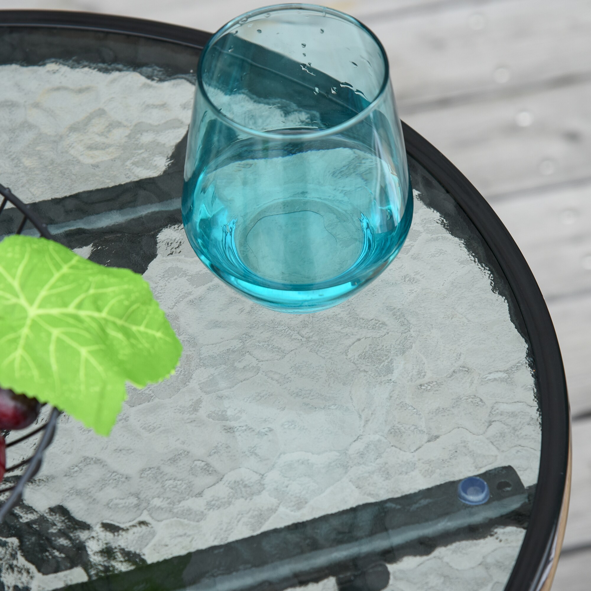 Outsunny Gartentisch klappbar transparent/schwarz Ø45 x 50H cm