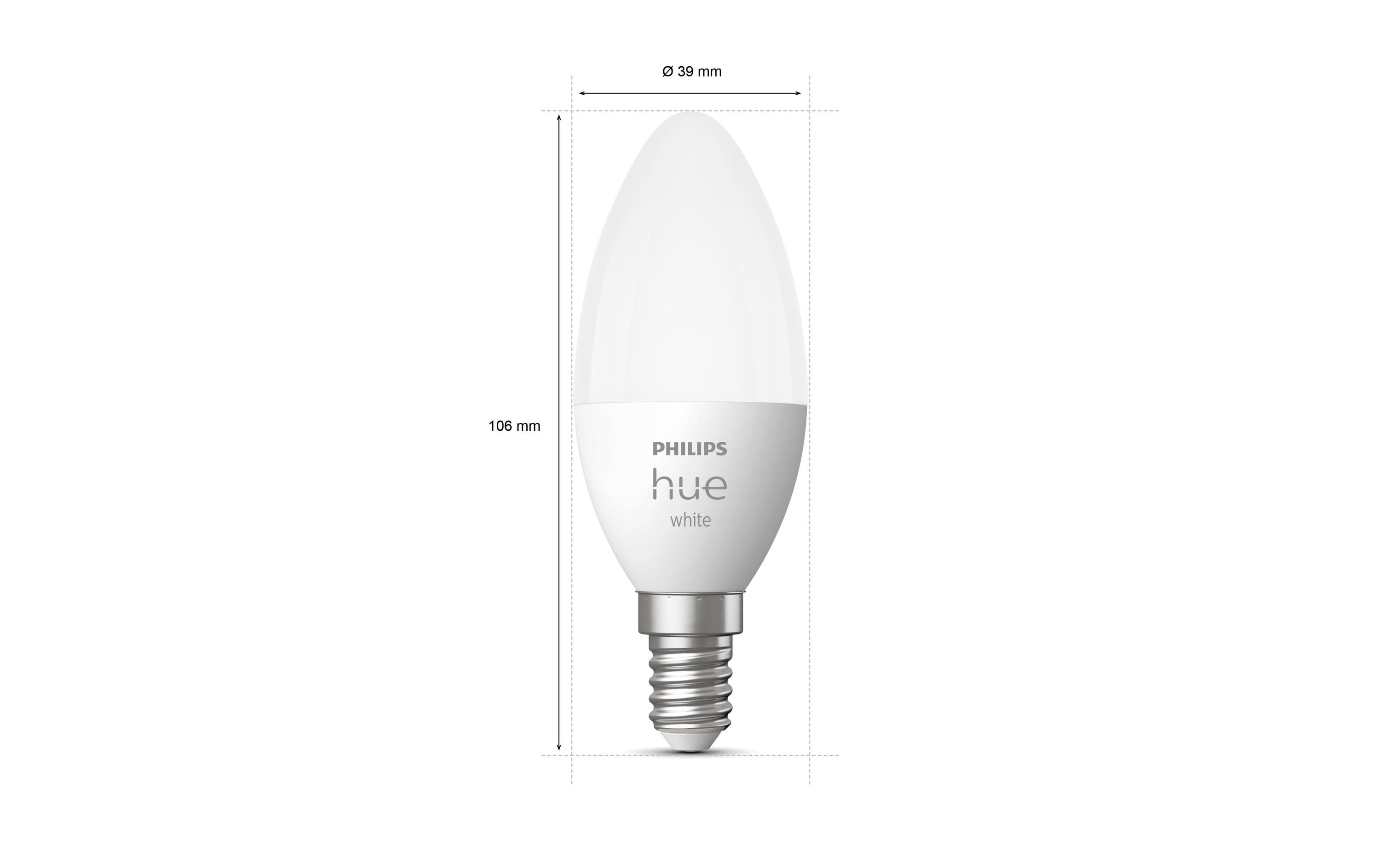 Leuchtmittel White E14 Kerze Doppelpack 2 x 470 lmPer Bluetooth steuerbares Hue E14-Leuchtmittel