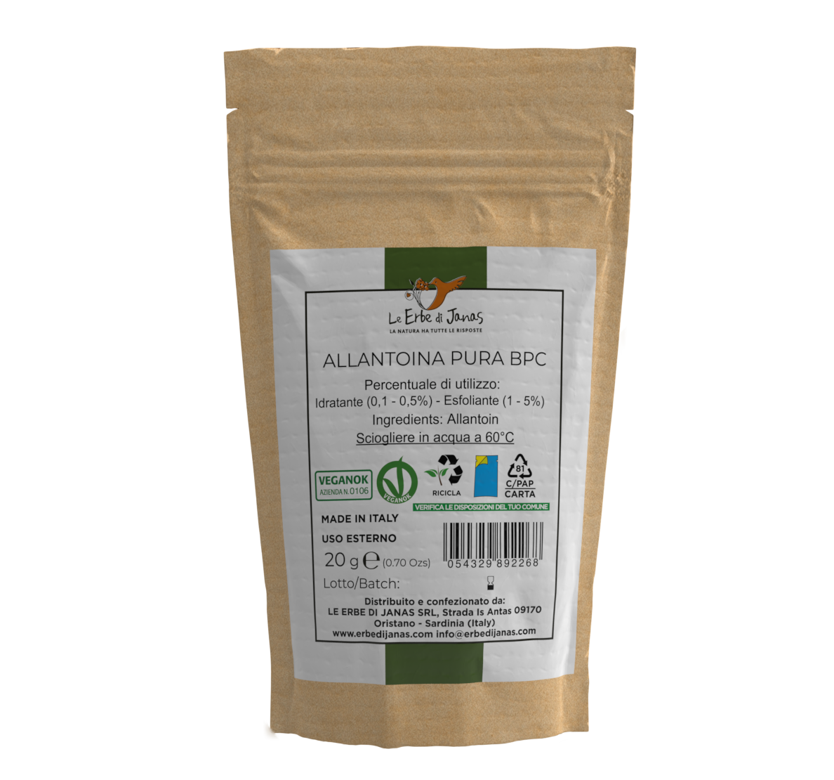 Le Erbe di Janas  Allantoin, 20 g