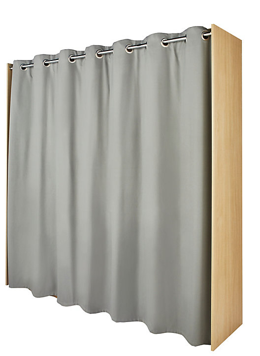 Kit dressing 2 colonnes avec rideau Eklips II effet chêne L. 200 x P. 48 x H. 200 cm