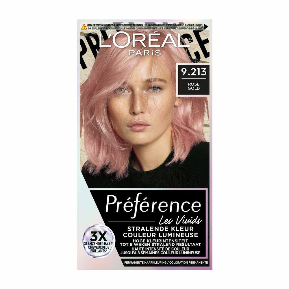 L'Oréal Preference Vivids Permanente Haarkleuring 9.213 Rose Gold