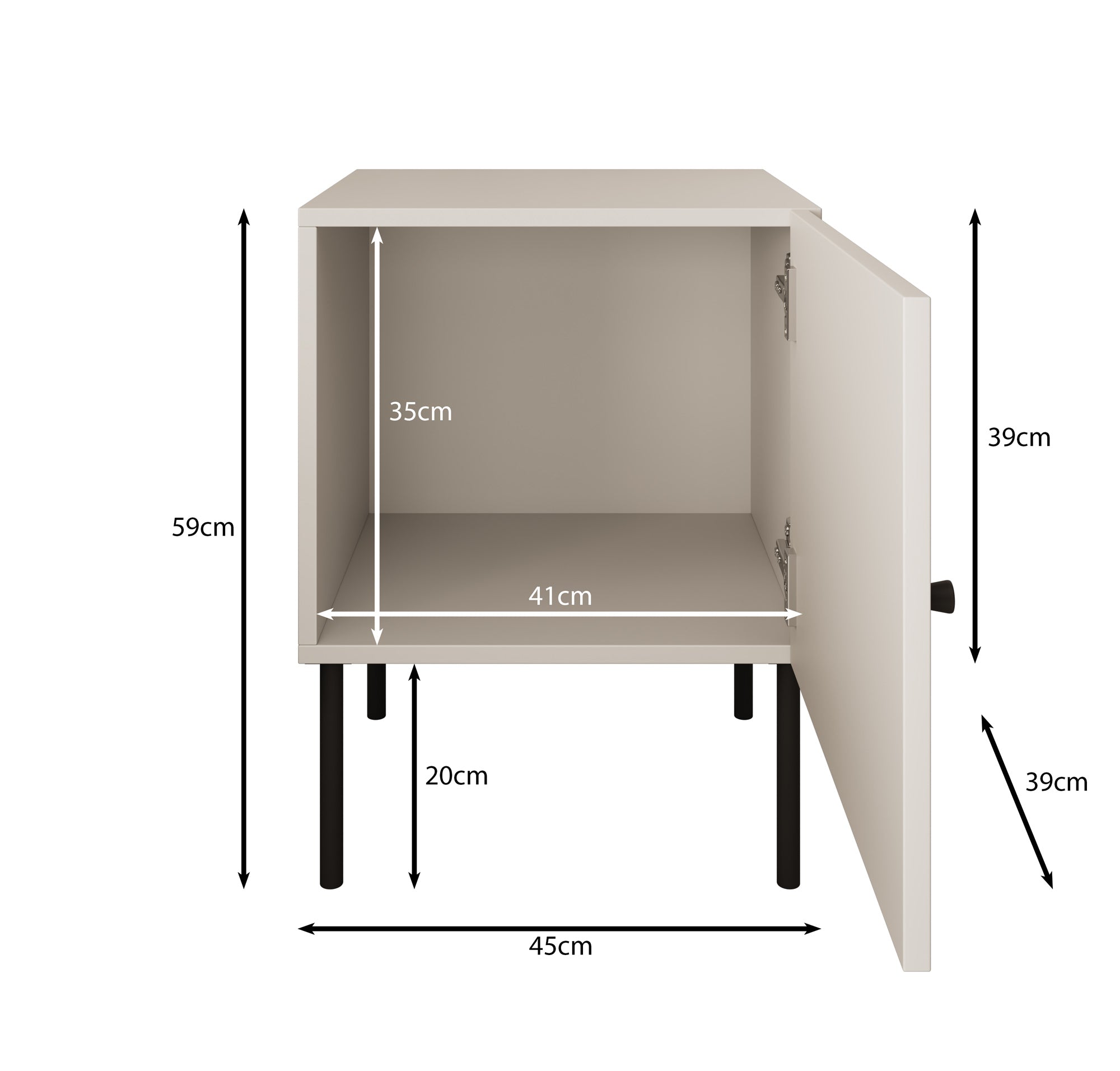 Pierson - Nachtkastje set van 2 - Wit - 45x39x59 cm
